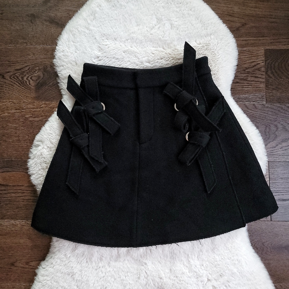 ShuShu/Tong Four Bows Wool Balletcore Mini Skirt - Picture 3 of 10